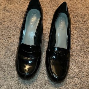 Patent leather dress shoes